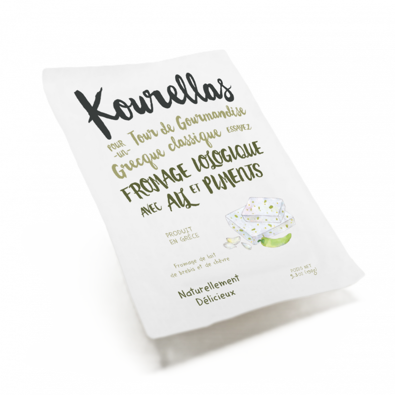 Fromage ail et piments type féta à base de lait de brebis et chèvre 150g