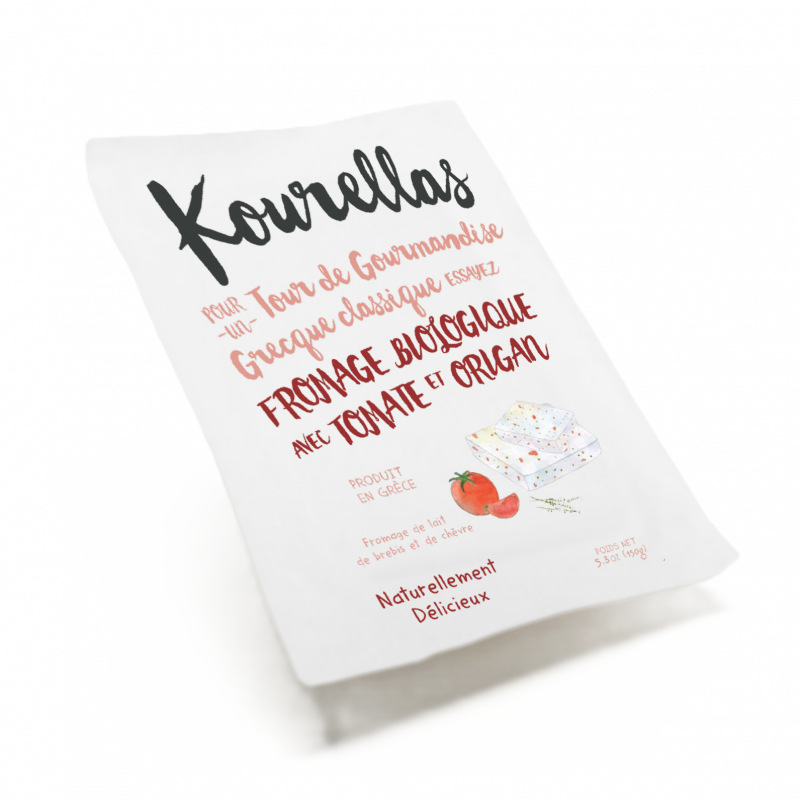 Fromage tomate et origan type féta à base de lait de brebis et chèvre 150g