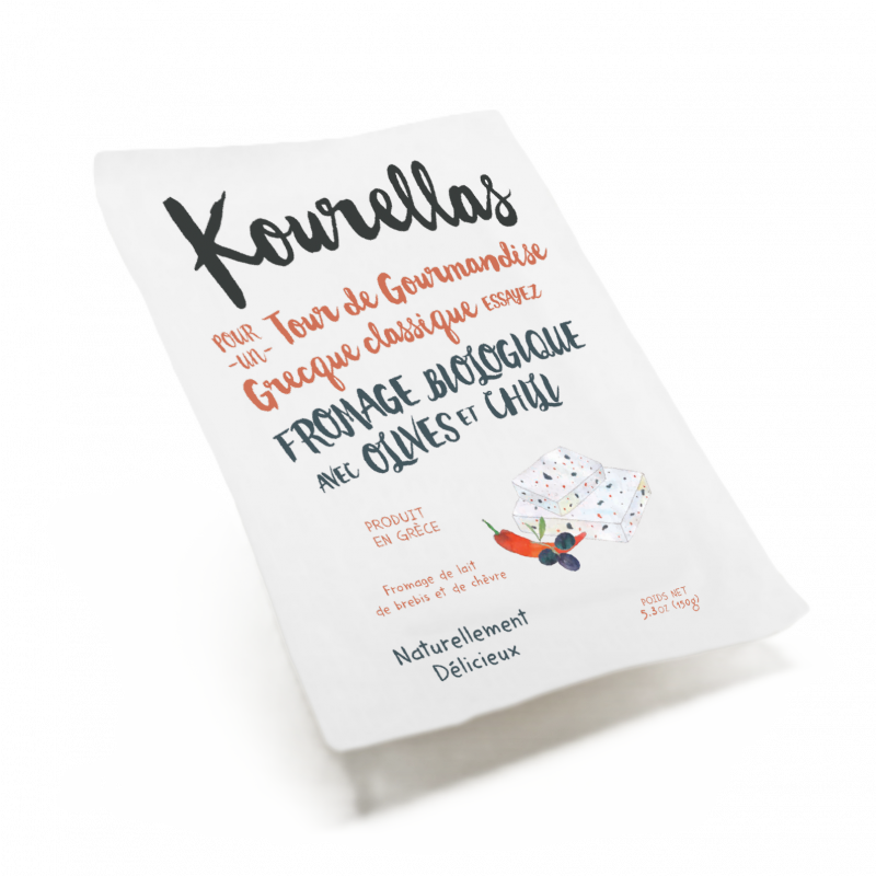 Fromage olive et piment fort type féta à base de lait de brebis et chèvre 150g