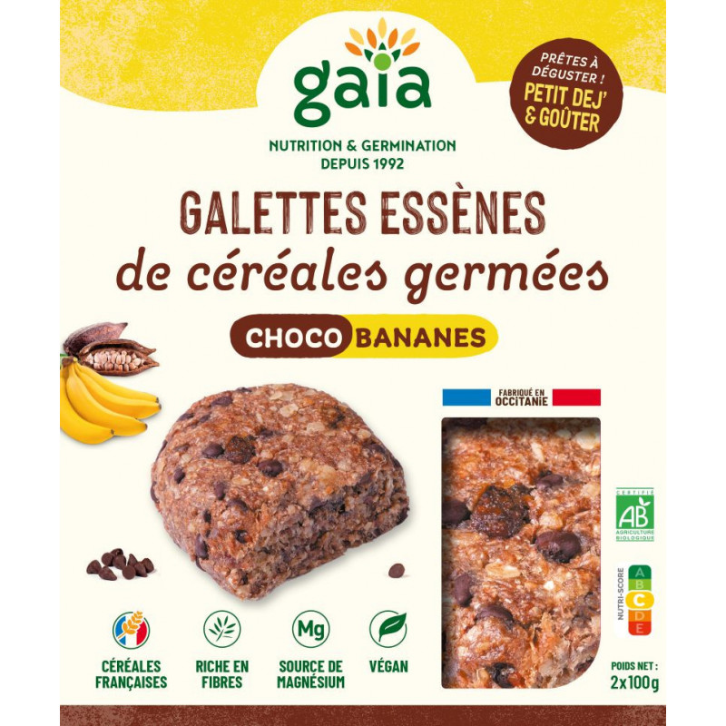Galettes essènes de sarrasin germé choco banane végan 2x100g