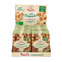 Mix amandes, noix de cajou caramelisés en présentoir 12x40g