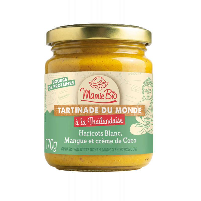Tartinade destination Thaïlande: haricots blancs, mangue, noix de coco, leg 170g