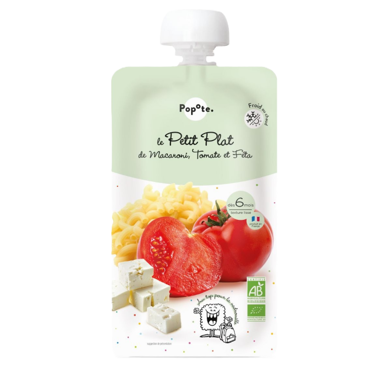 Plat macaroni tomate féta en gourde, dès 6 mois 180g