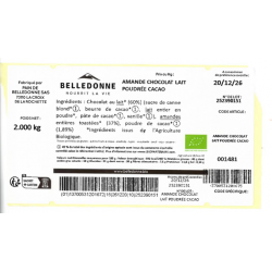 Amande enrobée de chocolat au lait poudrée cacao 2kg