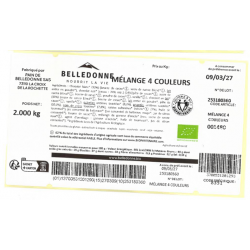 Mélange de fruits secs enrobés de chocolat, 4 couleurs 2kg