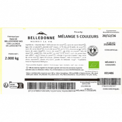 Billes de maïs enrobées de chocolat 5 couleurs 2kg