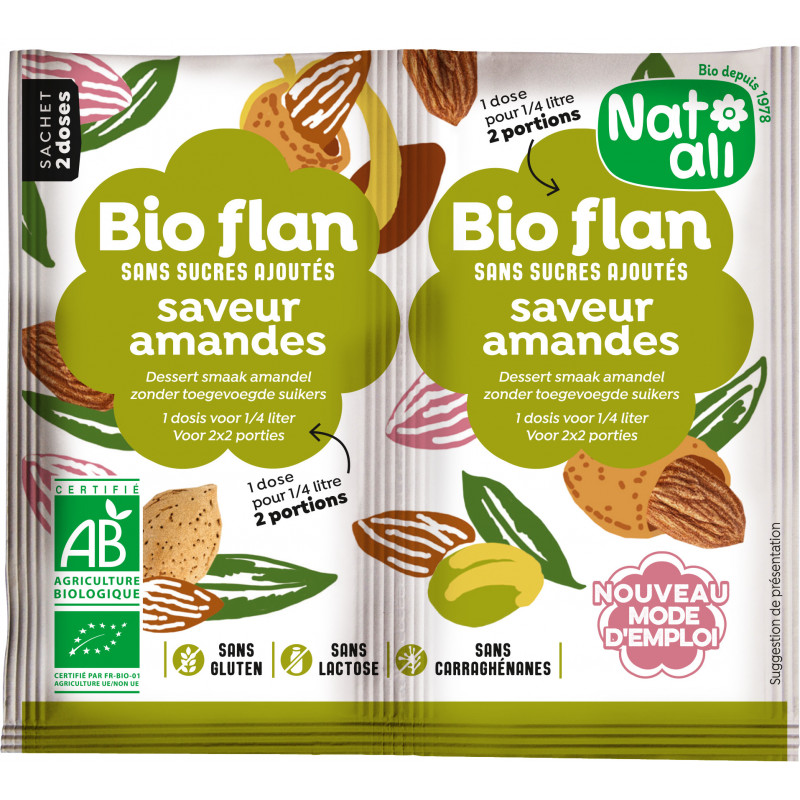 Bioflan amande non sucré 2x4g (2x1/4l)