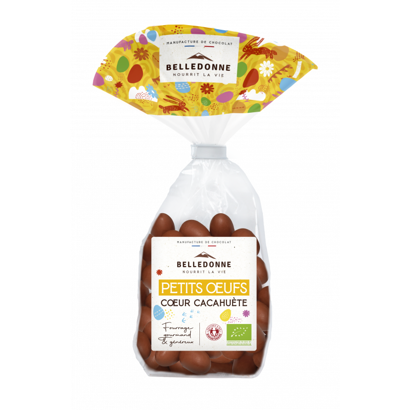 Oeufs au chocolat au lait coeur cacahuète 100g