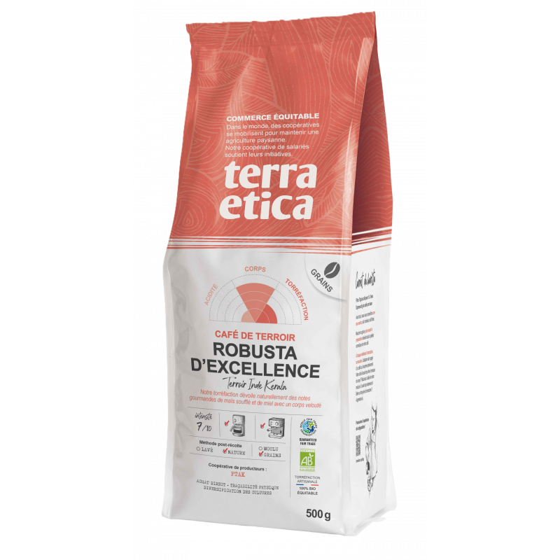 Café robusta d'excellence grains 500g