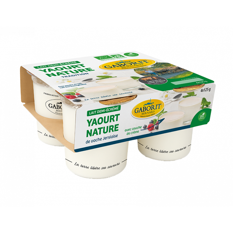 Yaourt nature au lait 1/2 écrémé 4x125g