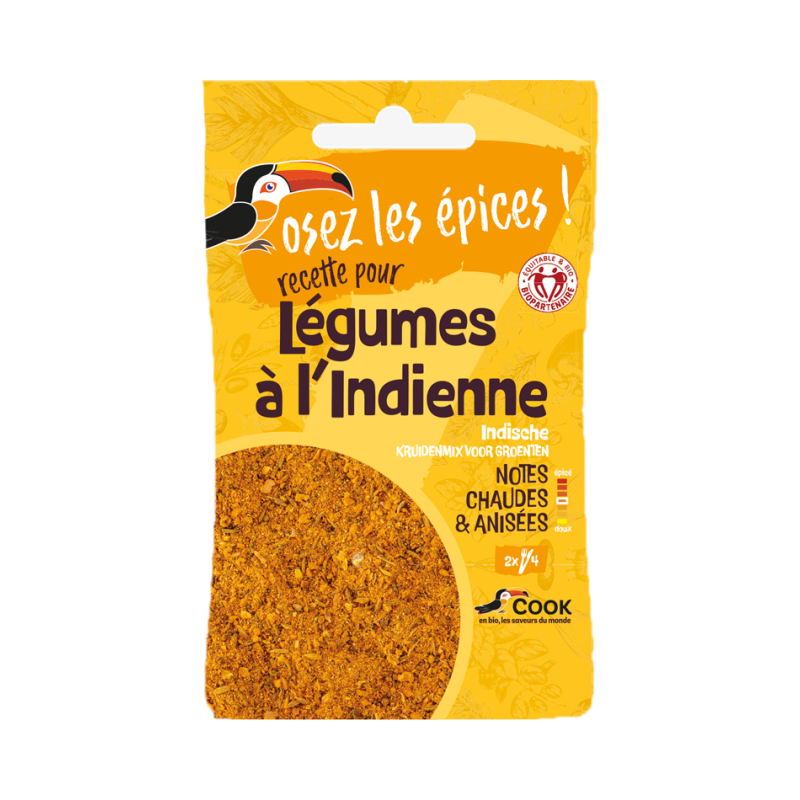 Mélange légumes à l'indienne, sachet plat 18g
