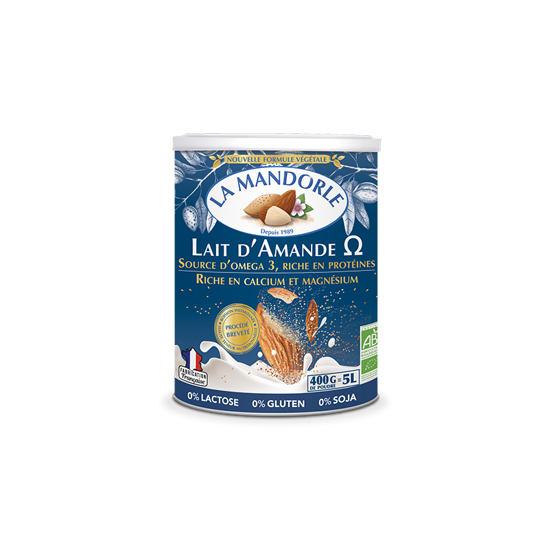Lait amande Oméga, boisson instantanée, végan 400g