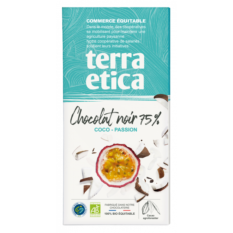 Tablette chocolat noir coco passion 100g