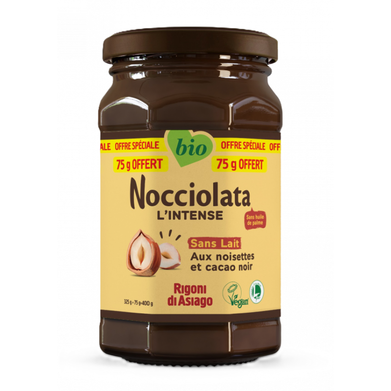 Nocciolata, pâte à tartiner sans lait 325g + 75g