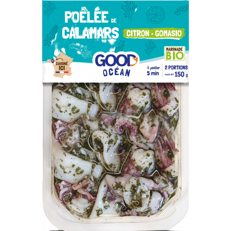Poêlée de calamars citron gomasio marinade Bio 150g