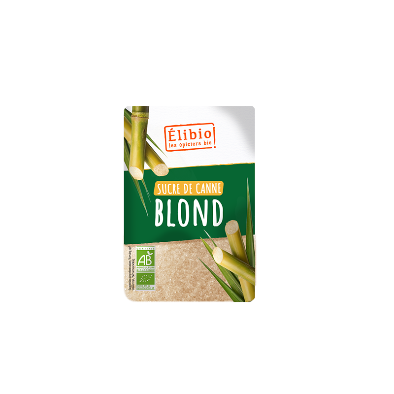 Sucre de canne blond en poudre, sachet de 1kg