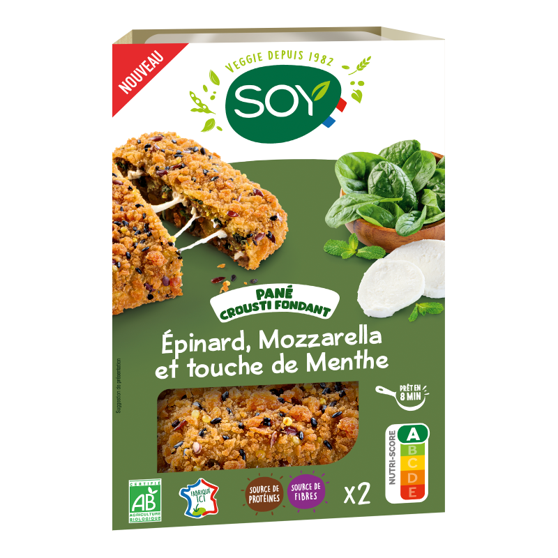 Pané crousti épinard mozzarella avec une touche de menthe 160g