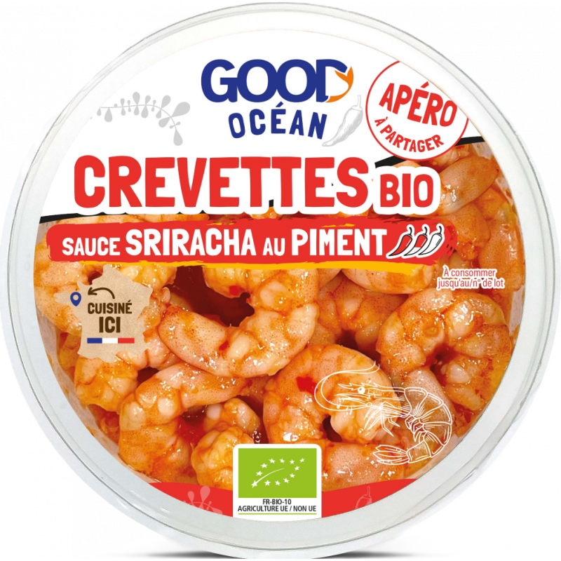 Crevettes au piment façon Sriracha marinées 100g