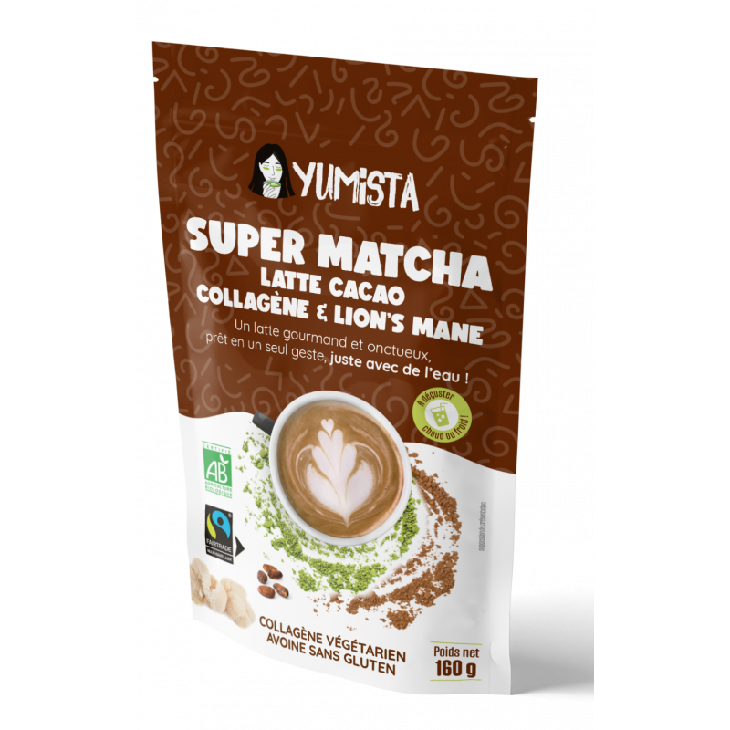 Super matcha latte cacao, collagène et lion's mane 160g