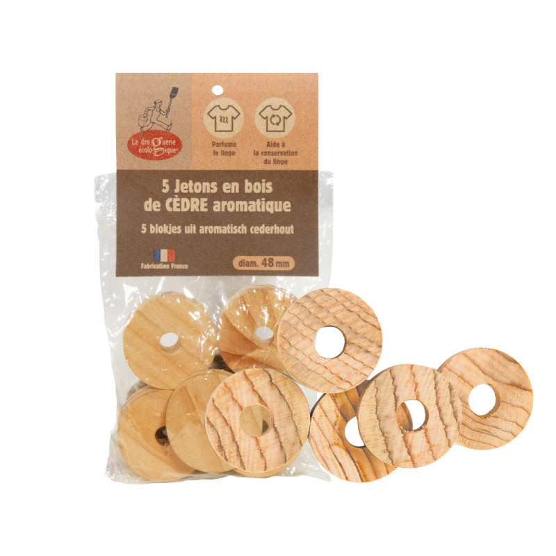 Jetons en cèdre en sachet de 5