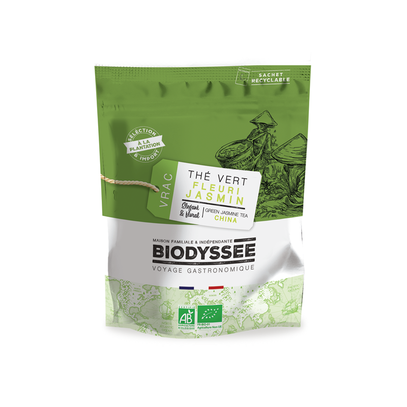Thé vert fleuri jasmin de Chine 1kg