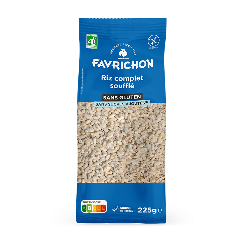 Riz complet soufflé sans gluten 225g
