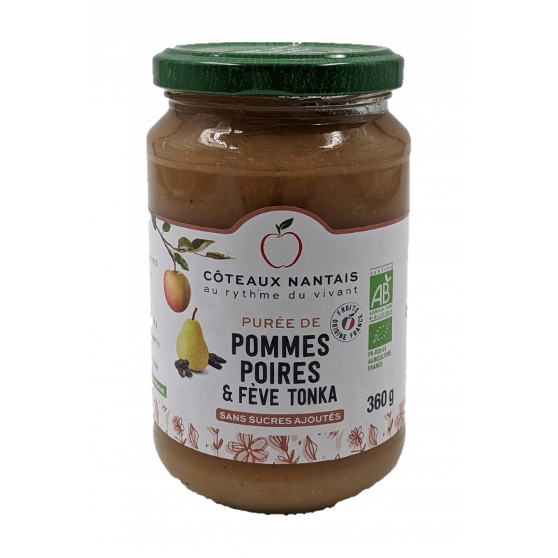 Purée pomme poire fève de tonka 360g