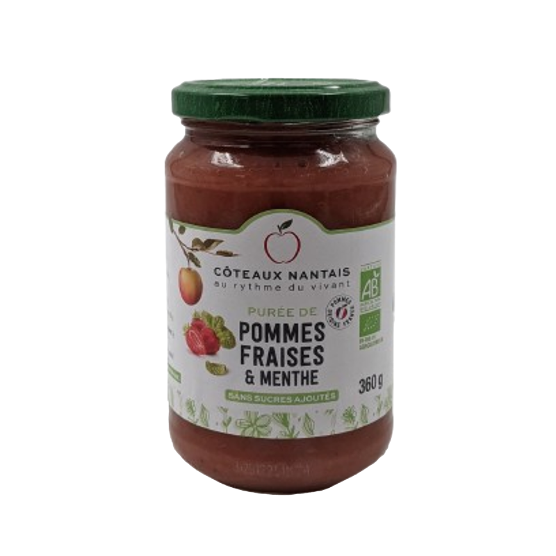 Purée pomme fraise menthe 360g