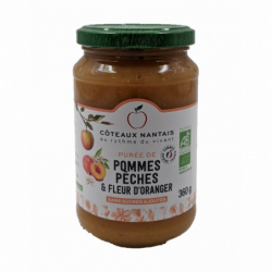 Purée pomme pêche fleur...