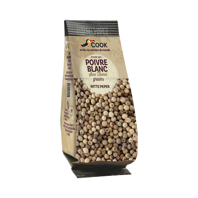 Poivre blanc en grains éco-recharge 50g