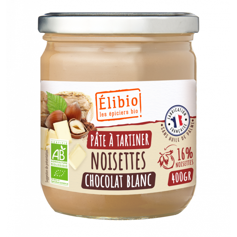 Pâte à tartiner noisette et chocolat blanc 400g