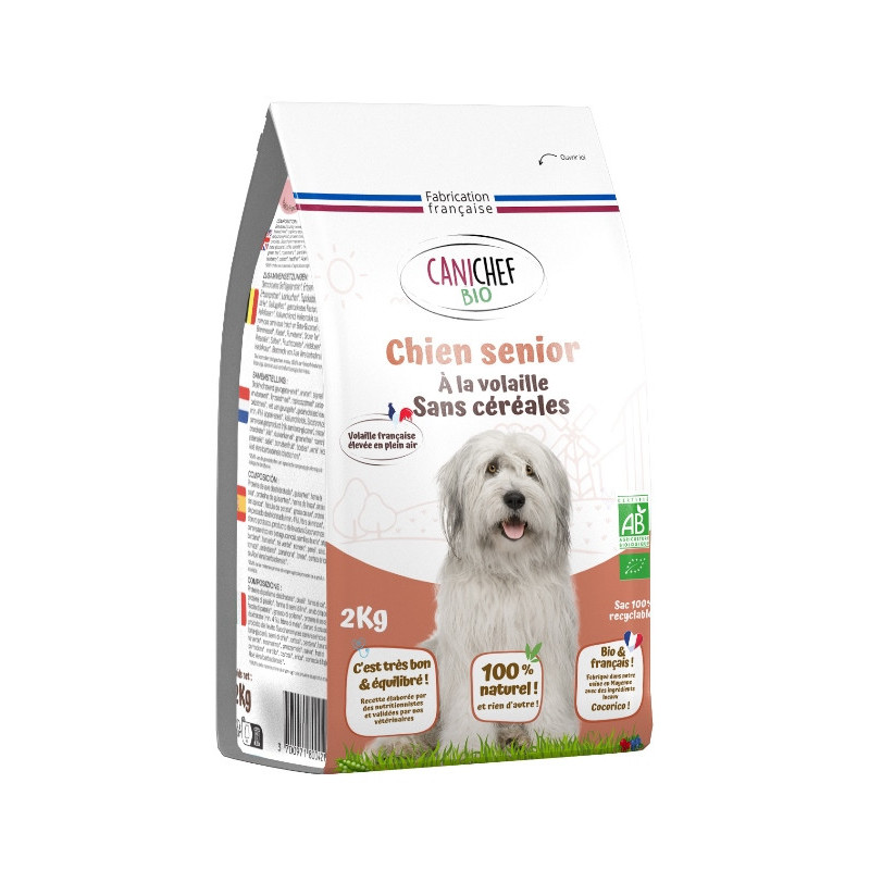 Croquette chien sénior à la volaille sans céréales 2kg