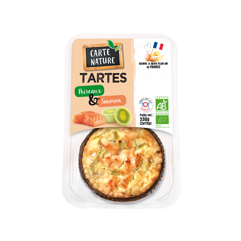 Tarte aux poireaux et saumon (2x115g) 230g