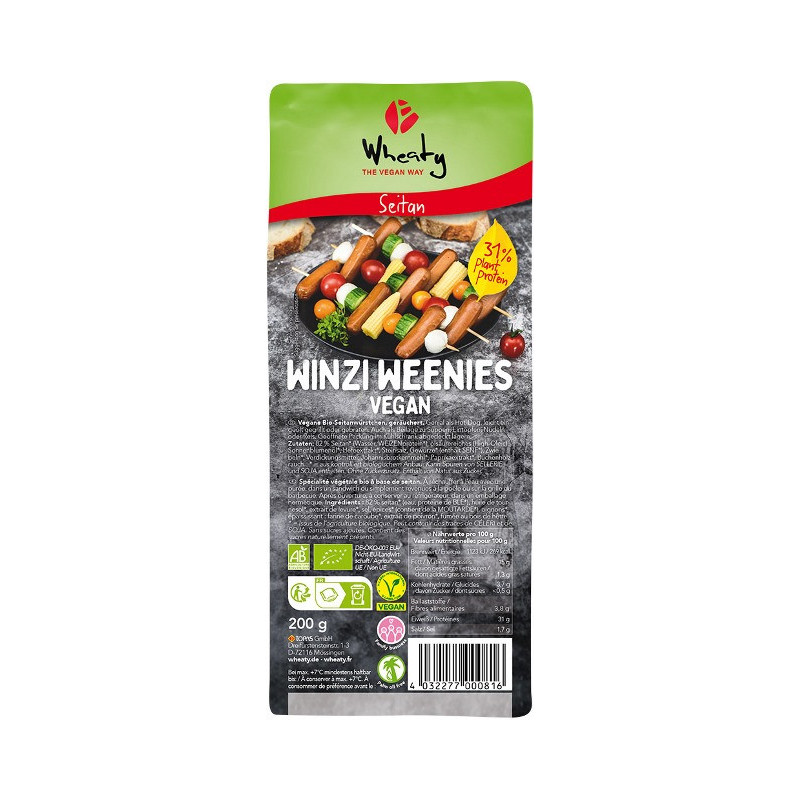 Winzi Weenies, à base de Seitan, végan, 200g