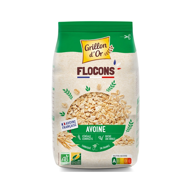 Flocons d'avoine gros, origine France (riche en fibres) 500g