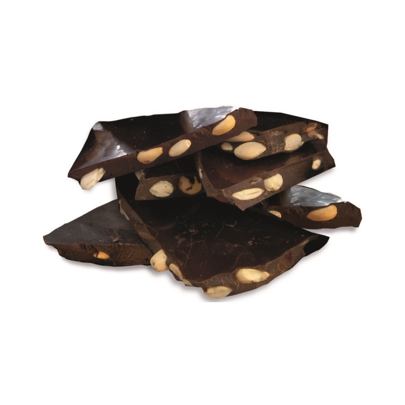 Chocolat noir 74% amandes entières, tablette a casser 1.5kg