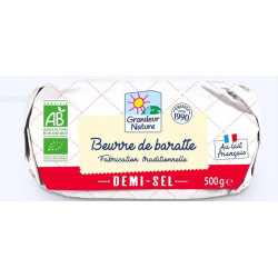Beurre de baratte moulé demi-sel, au lait français, 500g
