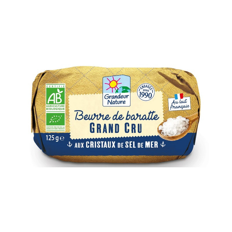 Beurre de baratte grand cru cristaux de sel de Guérande 125g