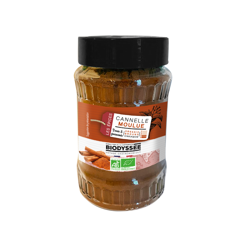 Cannelle moulue, flacon en verre, 110g