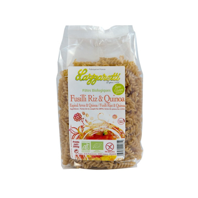 Pâte fusilli au riz complet et quinoa 250g