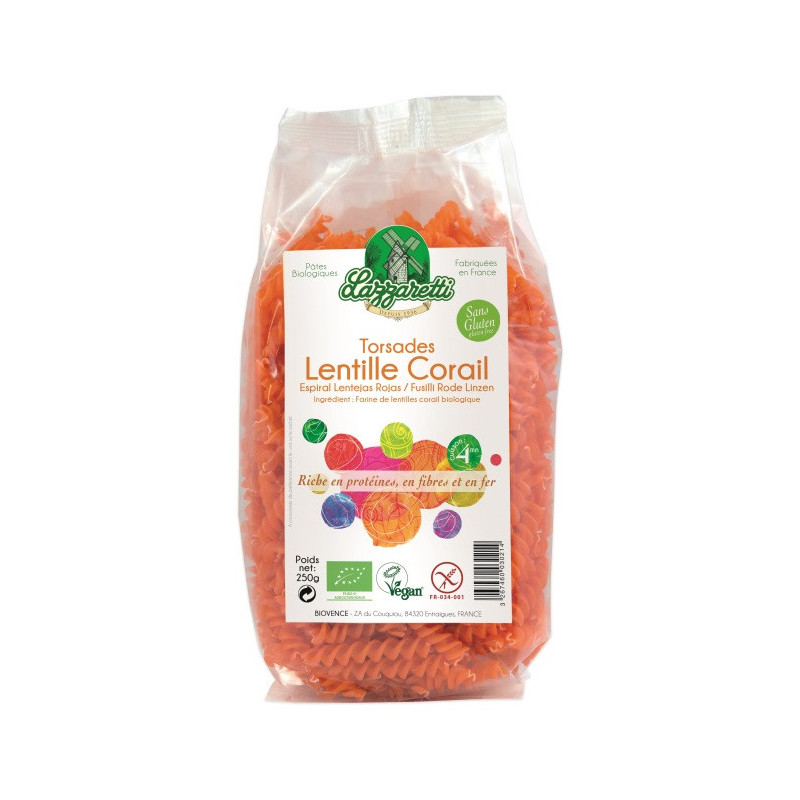 Pâte torsade aux lentilles corail 250g