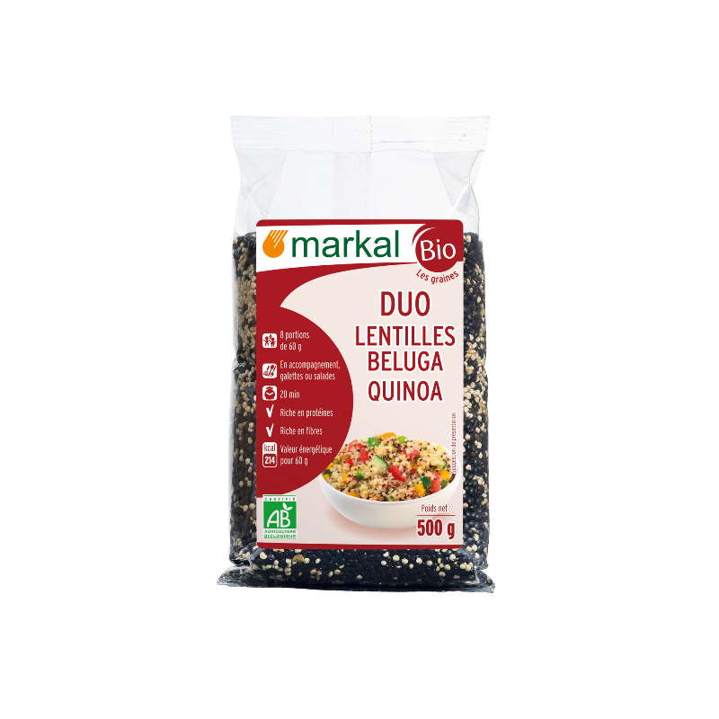 Duo de lentille beluga et quinoa 500g
