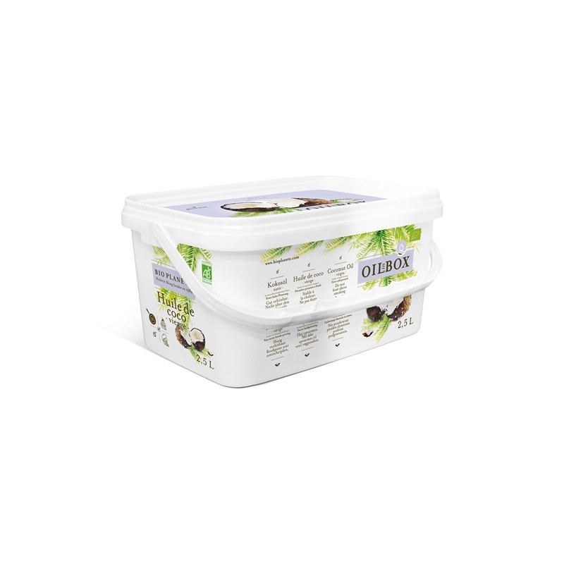 Huile coco vierge seau (huile à stocker en dessous de 22°) 2,5l
