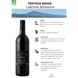 Vin Rouge AOP Ventoux Domaine Caroline Bonnefoy 75cl