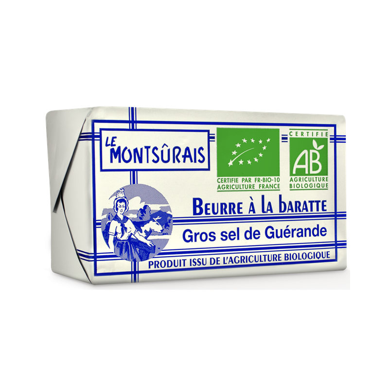 Beurre de baratte au gros sel de Guérande 250g