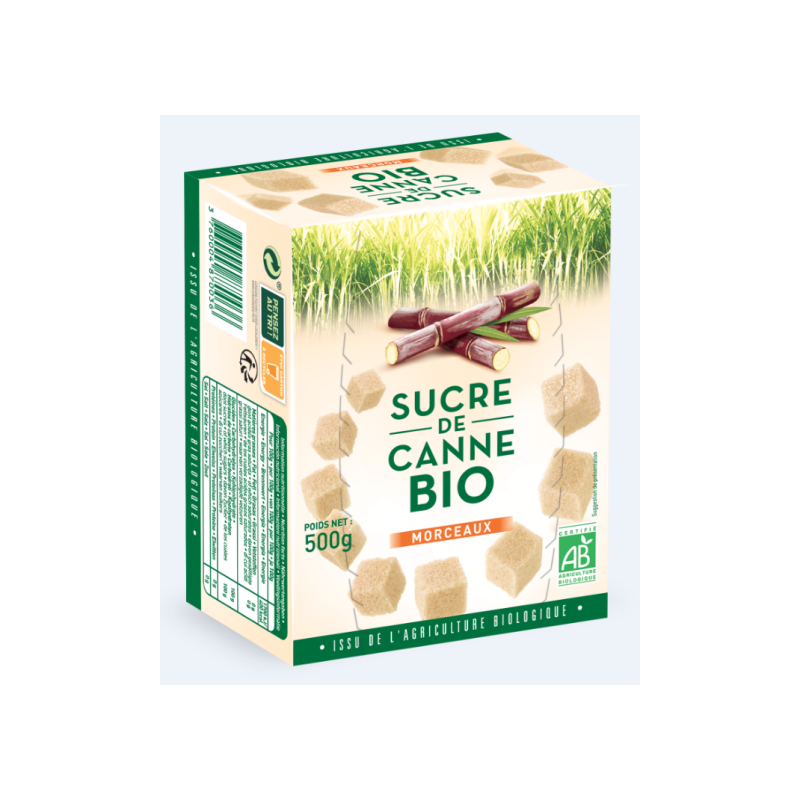 Sucre de canne brun morceaux Brésil, commerce équitable 500g