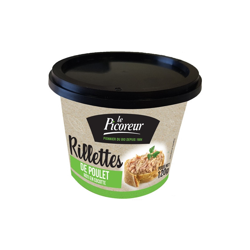 Rillettes fraîches de poulet rôti en cocotte 120g