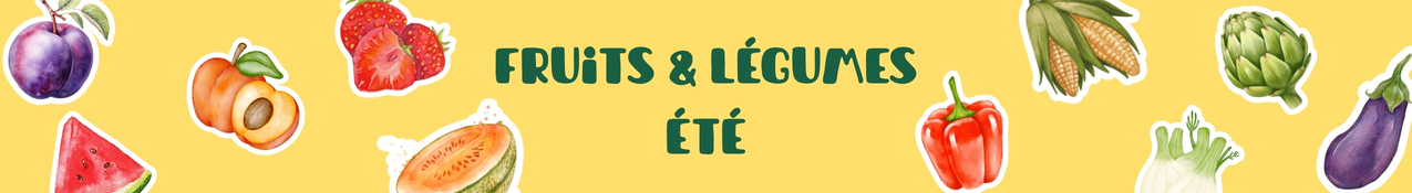 Bandeau des fruits et légumes de la saison printannière