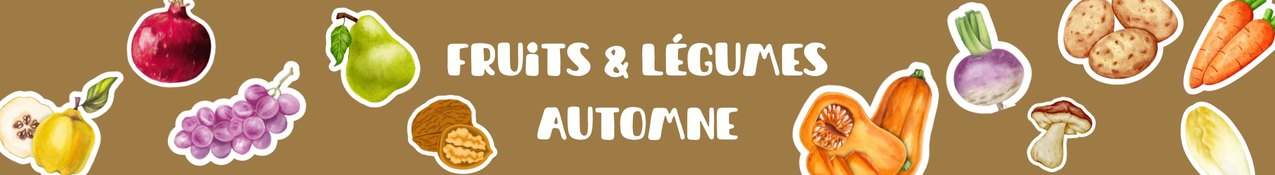 Bandeau des fruits et légumes de la saison automnale