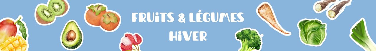 Bandeau des fruits et légumes de la saison hivernale